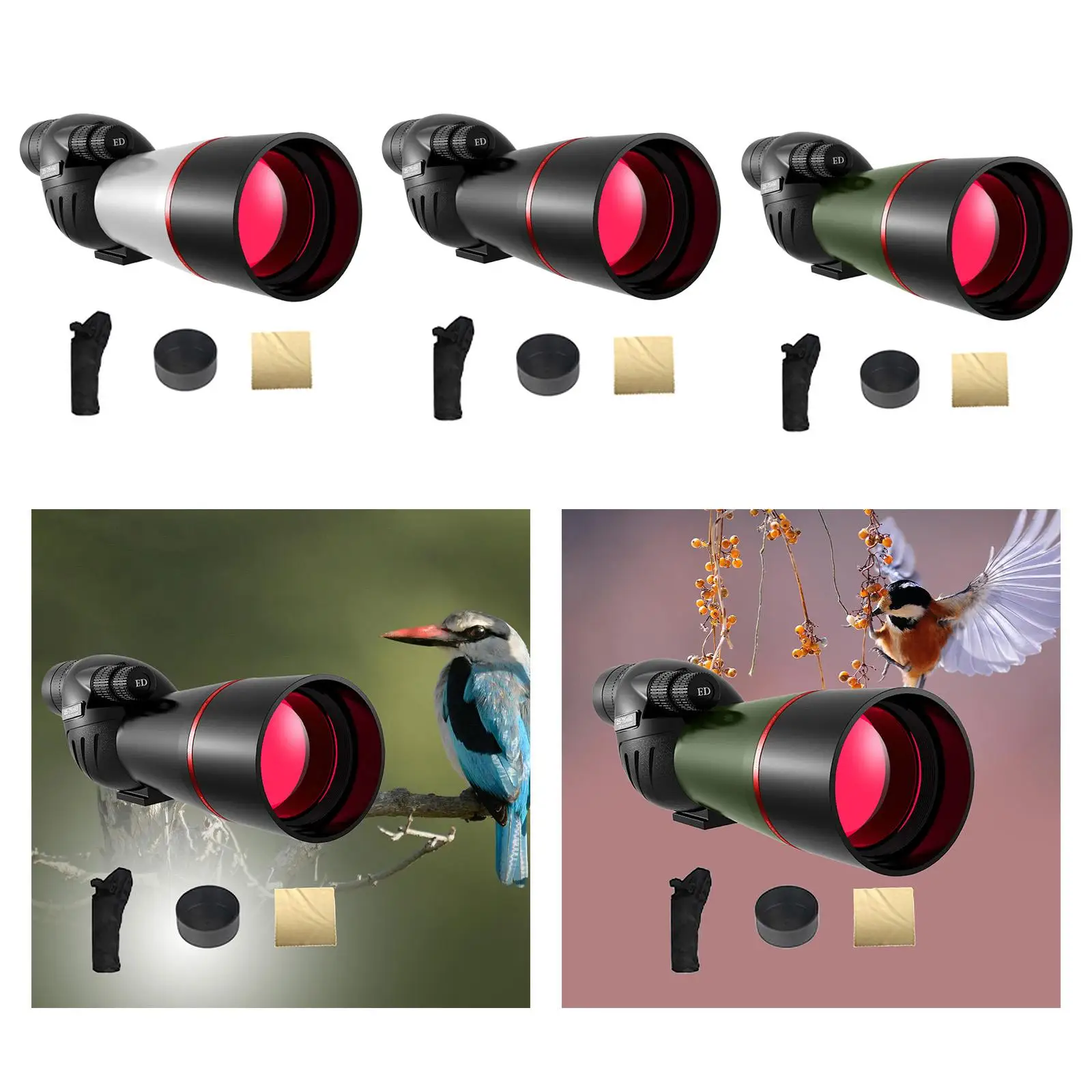 25-75x60 Spotting Scope Birdwatching Scenery Mountain Climbing 60mm Diameter Lens Sightseeing Telescope Phone Adapter Monocular