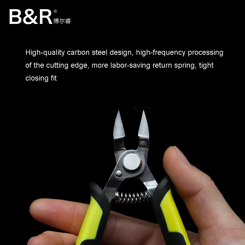 B&R TS-140 5 inch Electrical Pliers Precision Diagonal Cutting Pliers for Wire Cable Cutter High Hardness Nipper Hand Repair