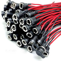 5.5 X 2.1mm 5.5 * 2.5mm DC Female Jack Socket Power Panel Mount Solder Connector With Cable 10CM 20CM 30CM DC-022B