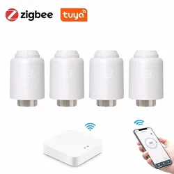 Tuya Zigbee-インテリジェントサーモスタット,サーモスタットバルブ,温度コントローラー,Alexa互換,Google Home,Trv601z