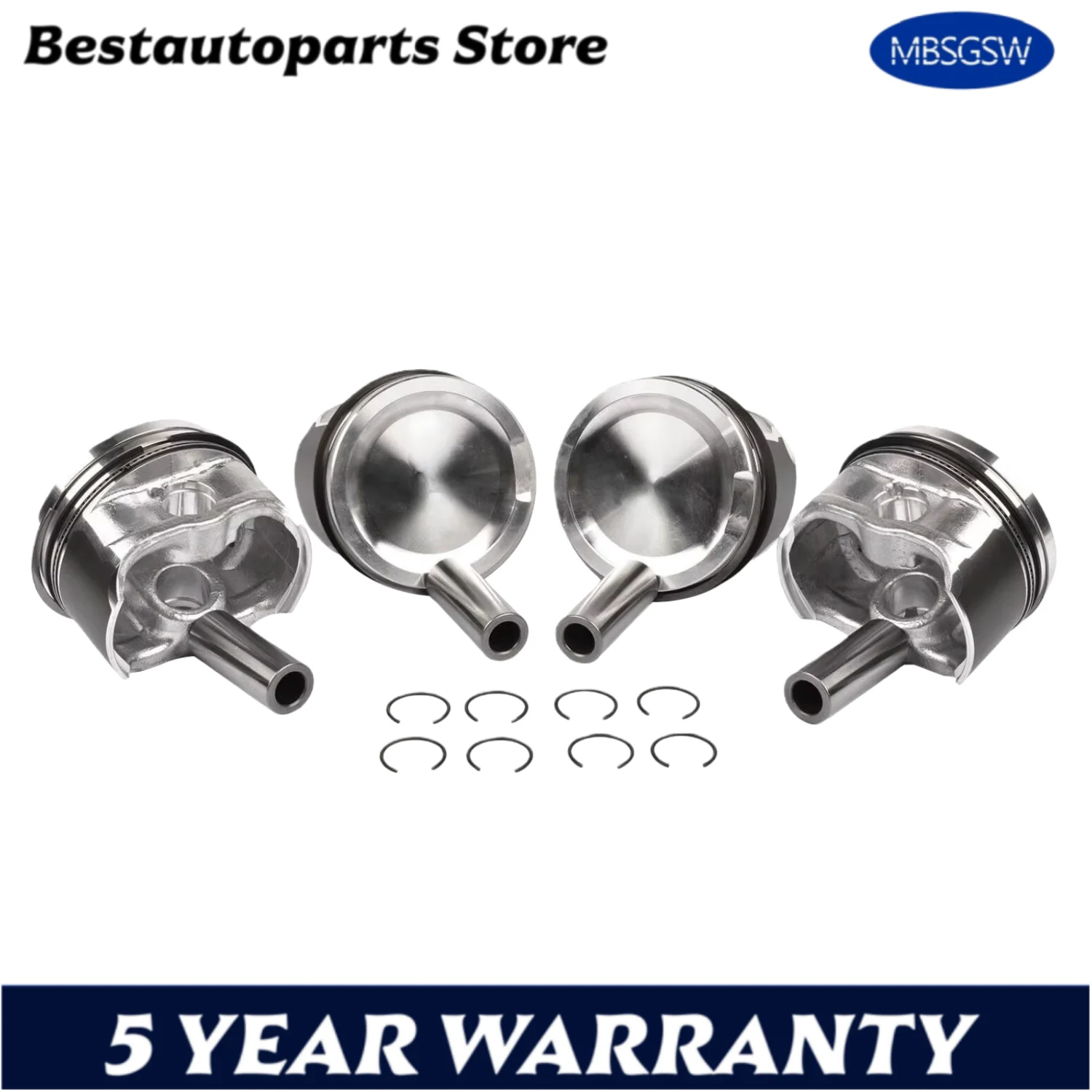 

06B107065N 06B107065F 06B107099AG 06B107099R 4PCS Pistons & Rings For VW Golf GTI Bora Passat BEETLE Audi A4 TT QUATTRO 1.8T
