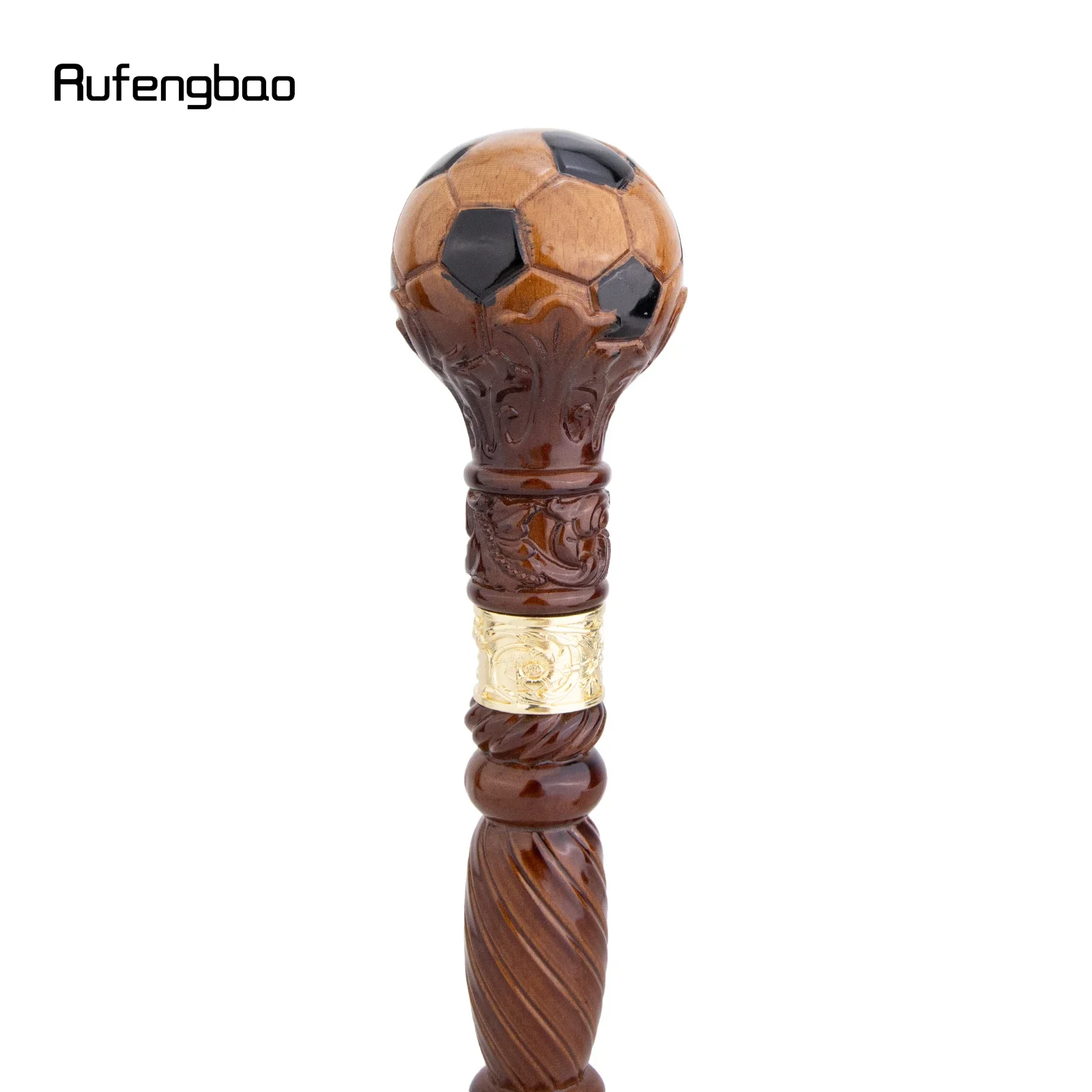 Football Brown Wooden Fashion Walking Stick Decorative Vampire Cospaly Party Wood Walking Cane Halloween Mace Wand Crosier 95cm view 5