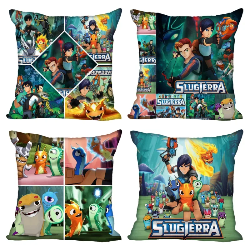 New Slugterra Anime Pillow Cover Bedroom Home Office Decorative Pillowcase Square Zipper Pillow Cases Satin Soft No Fade