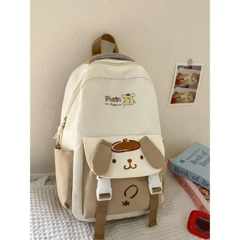 

Sanrio Student New Style Schoolbag Kuromi Girl Fashion Backpack Cinnamoroll Girl Print Backpack Large Capacity Third Grade Cute
