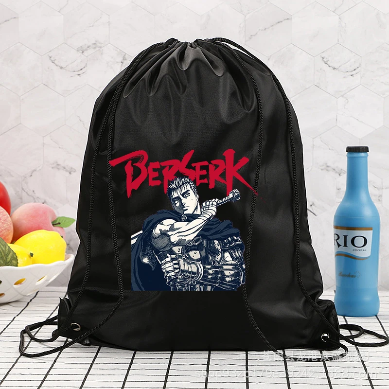 Japanese Anime Berserk Drawstring Waterproof Sport Gym Bag MEN Shopping Bags Swimming Yoga Bags Portable Organize Storage Bags