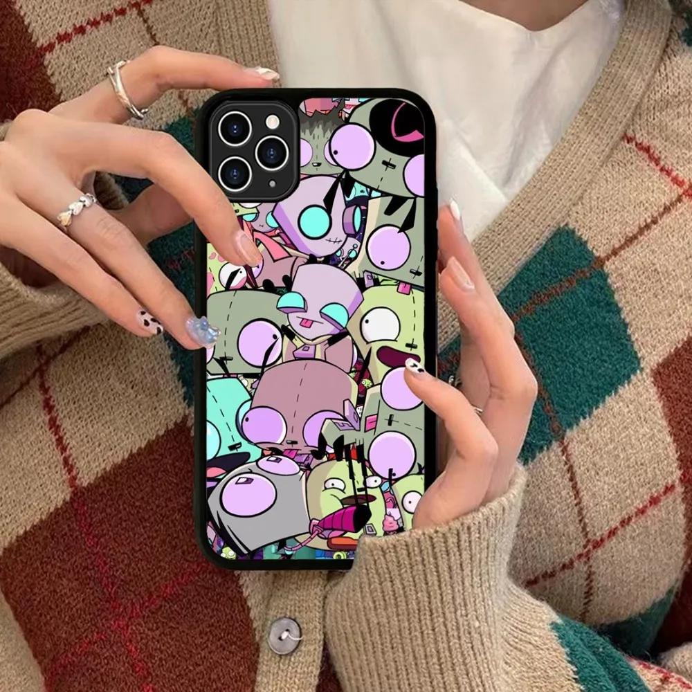 I-Invader Z-Zim Phone Case Silicone PC+TPU For For IPhone 11 12 13 14 15 16 Plus Pro Max Cover