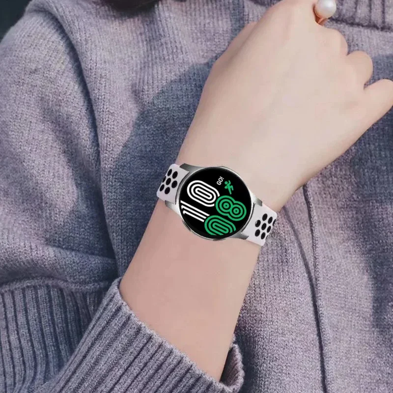 22mm 20mm silicone strap For Samsung Galaxy watch 6 5 4 3 Amazfit GTR 4 Sports breathable bracelet For Huawei watch 4/GT2/3 Pro