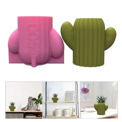 Cactus Shape Pen Holder Flower Pot Silicone Molds Epoxy Resin Mold DIY Succulent Planter Mold for DIY Resin Decors R3MC