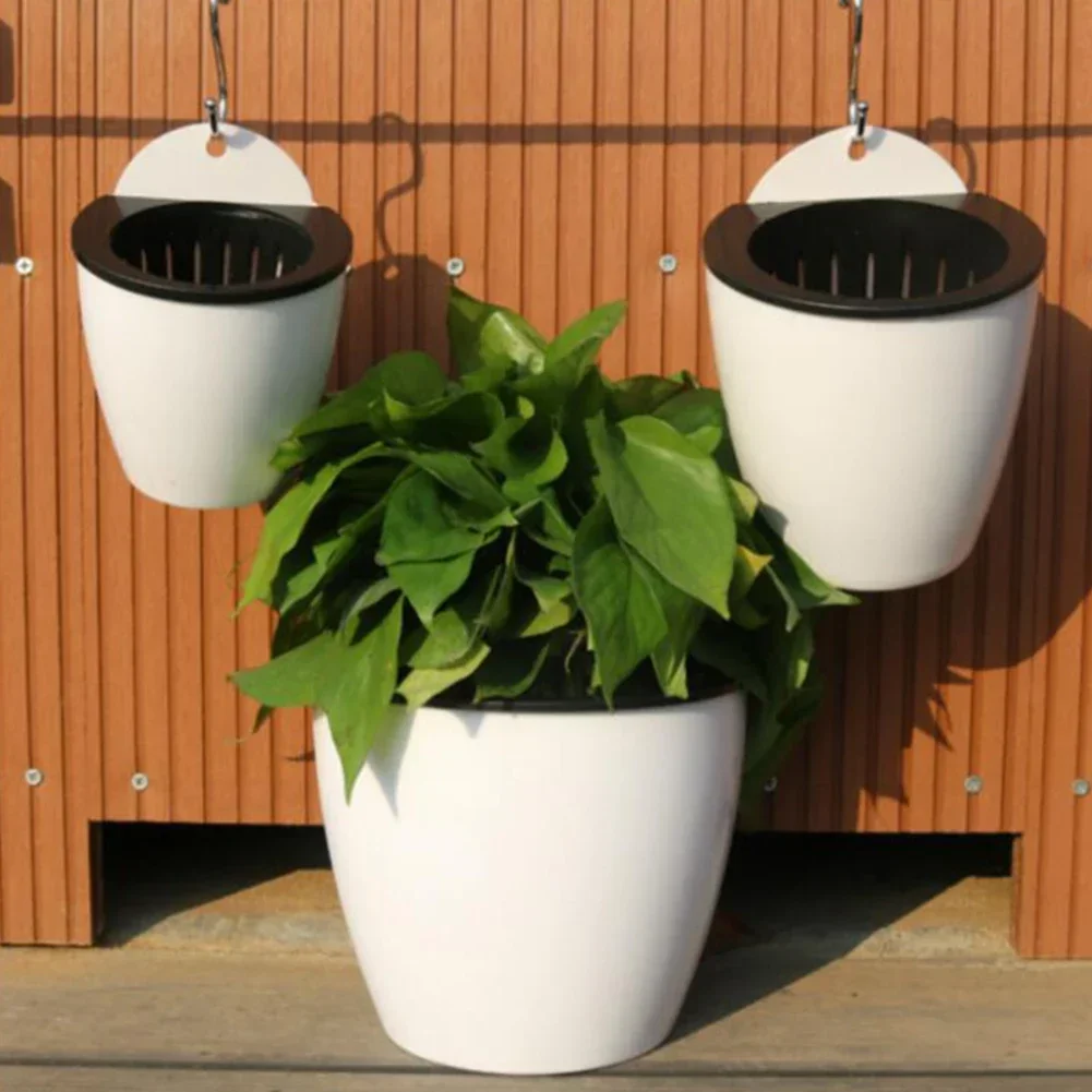 1pcs Wall-Mounted Indoor Automatic Water-absorbing Flowerpot Plastic Flowerpot Succulent Green Dill Small Green Plant Flower Pot