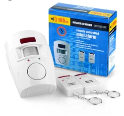 Sistema de alarma con Sensor infrarrojo PIR para seguridad del hogar, Detector de movimiento humano antirrobo, sirena de 105DB con control remoto de 2 piezas