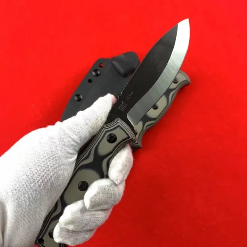 

Нож с фиксированным лезвием и ножнами, лезвие из высокоуглеродистой стали 1065, ручка G10, нож для выживания на открытом воздухе EDC, походный нож