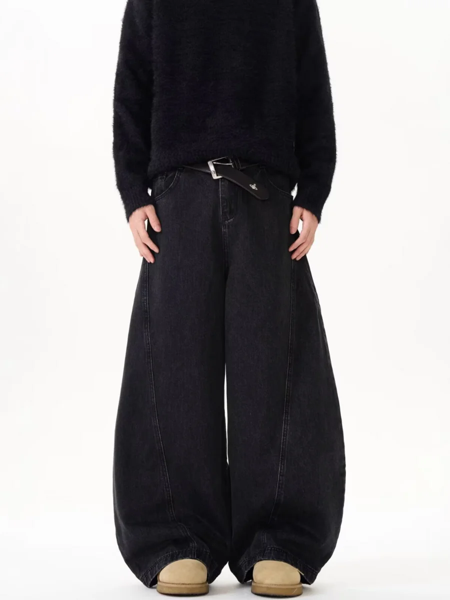 Retro American Wide Leg Knife  Jeans Spring Autumn Trendy Straight Loose Casual Cool Couple Long Pants Fashionable