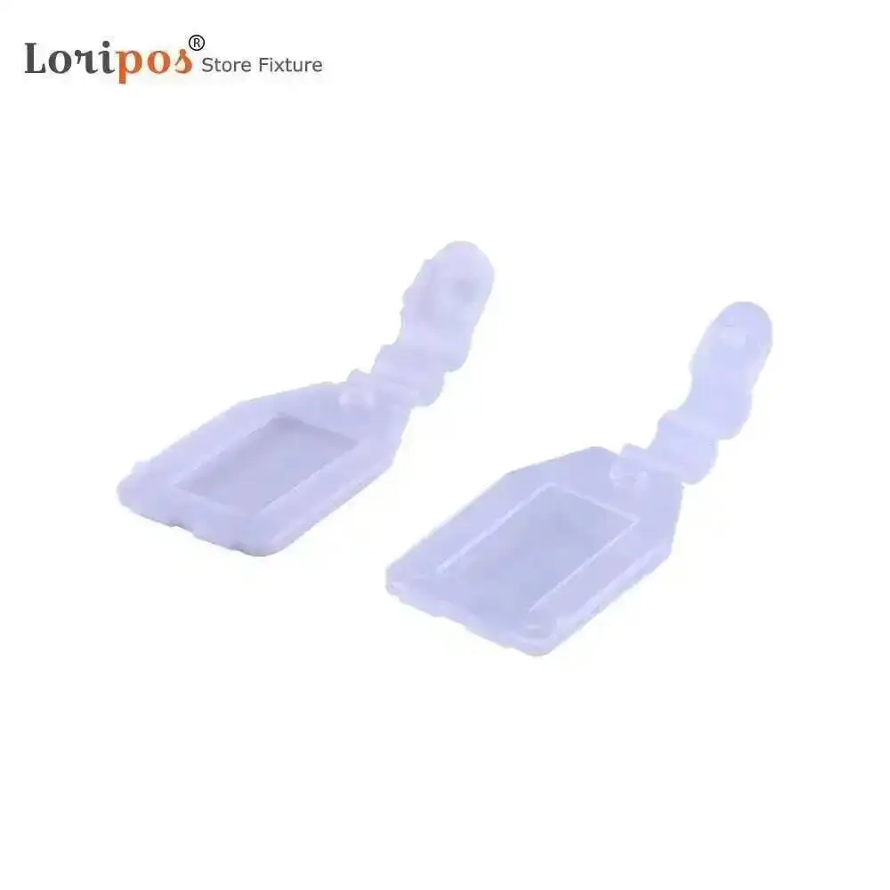 100pcs Peg Hook Label Holders Plastic Board Sign Pocket Hanger | Loripos