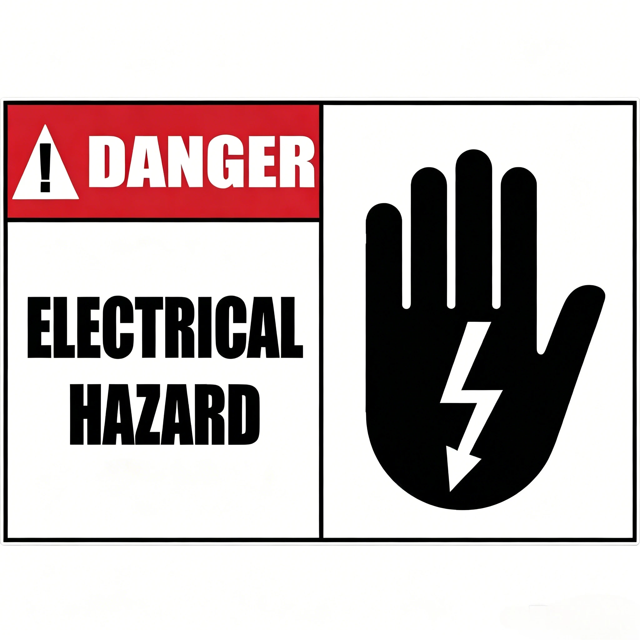 Waterproof Scratch Proof 15cm KK PVC Dangerous Electrical Safety Warning Car Stickers Safety Sign Labels