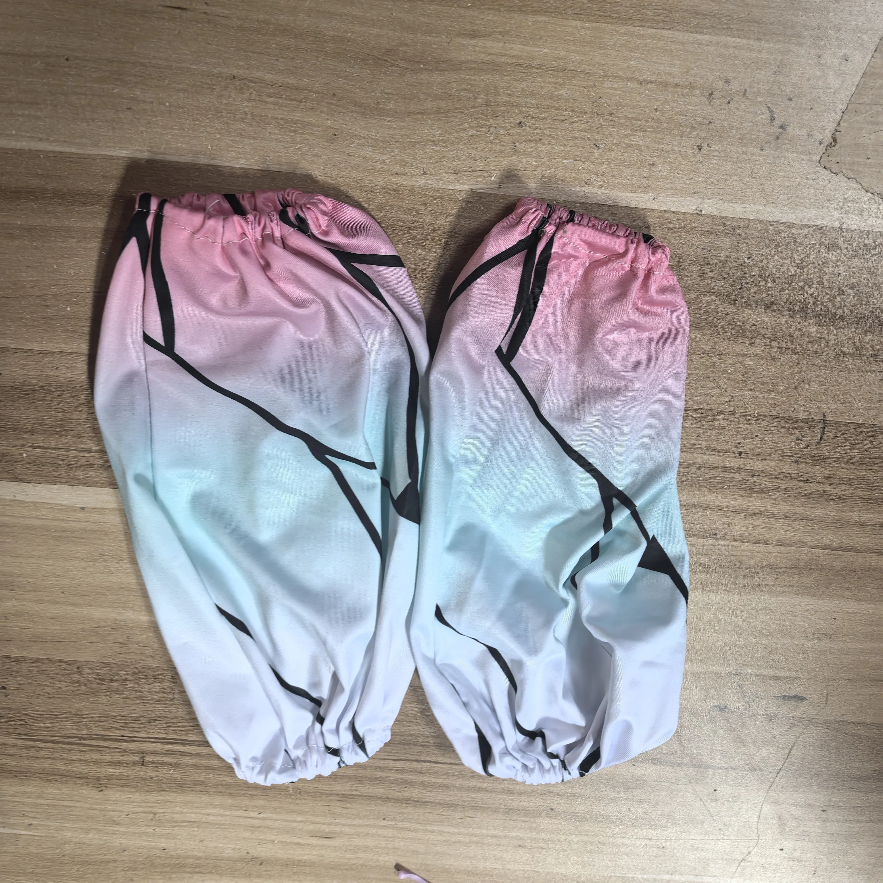 Аниме Kochou Shinobu рукава для косплея Kimetsu no Yaiba фиолетовые и черные манжеты с рукавами сетчатые перчатки