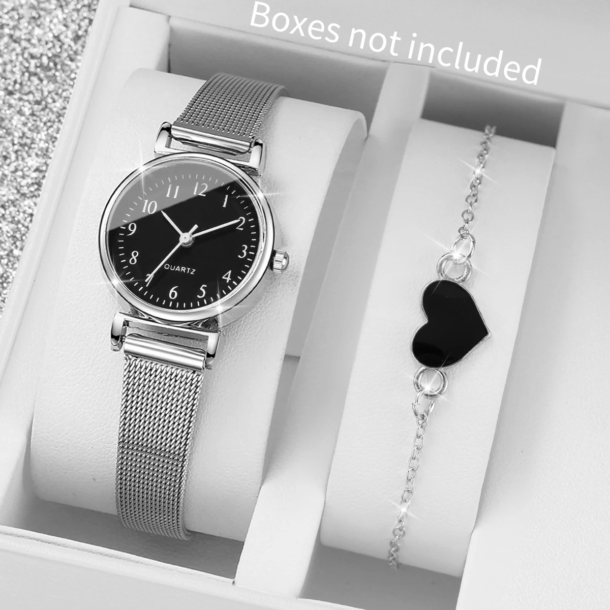 2 قطعة/المجموعة أزياء النساء الساعات عارضة التناظرية كوارتز ساعة مع سوار مجموعة Reloj Mujer (بدون صندوق) #1