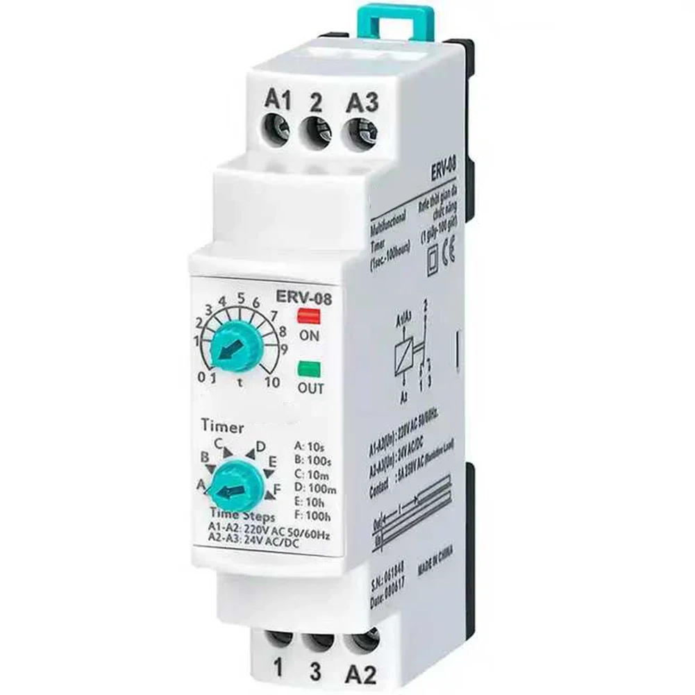 ERV08 Adjustable Electronic Delay Time Relay For For Dsp With Time Range From 0 1 Seconds Up To 100 Hours For Control Systems