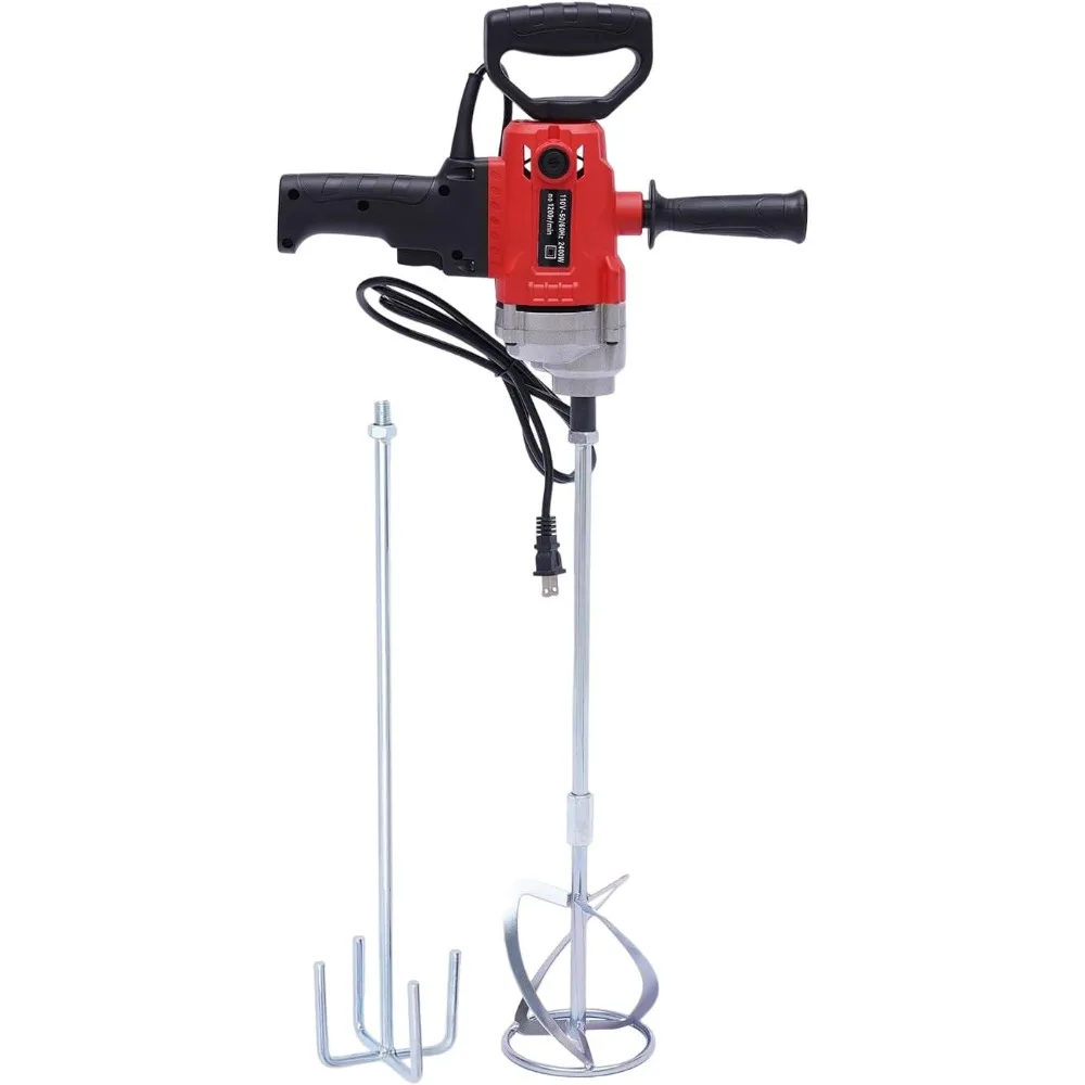 

110V Concrete Mixer 1050W Handheld Electric Drill Mixer Set with Handle 6 Adjustable Speed Portable Corded Mortar Mixing Machine