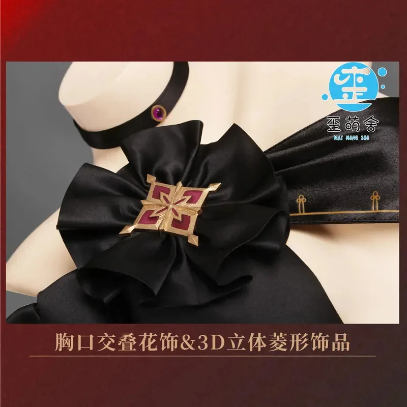 DY20Blue アーカイブ 姉妹月リオ コスプレ衣装 月リオ イブニングドレス ハロウィンコスチューム 黒 赤 ロングドレス25