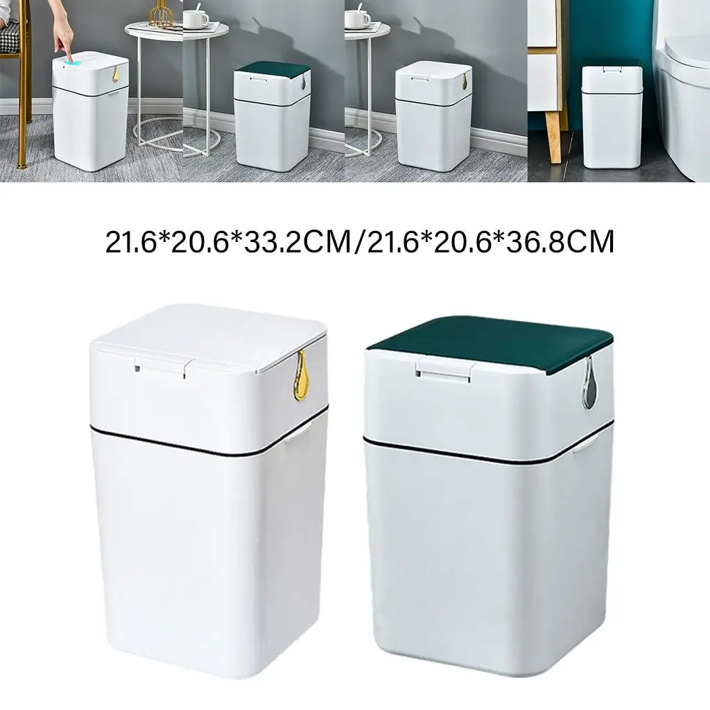 Trash Can with Press Creative Modern Household Waste Basket for Toilet Bathroom Craft Room Office Living Room