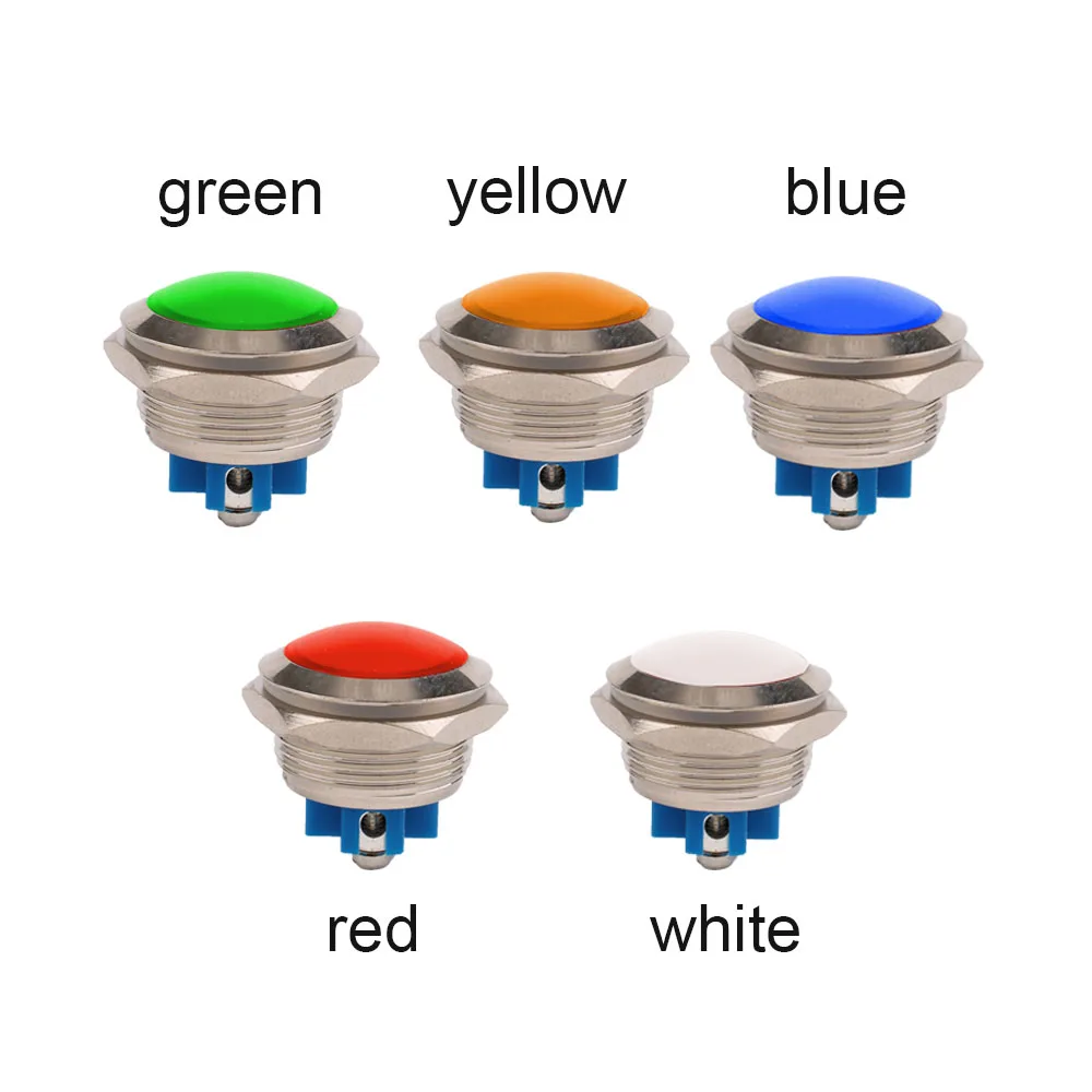 

1PC 16MM 19MM Round Metal Indicator light Signal lamp machine Working red yellow blue green white 3-6V 12-24V 110-220V