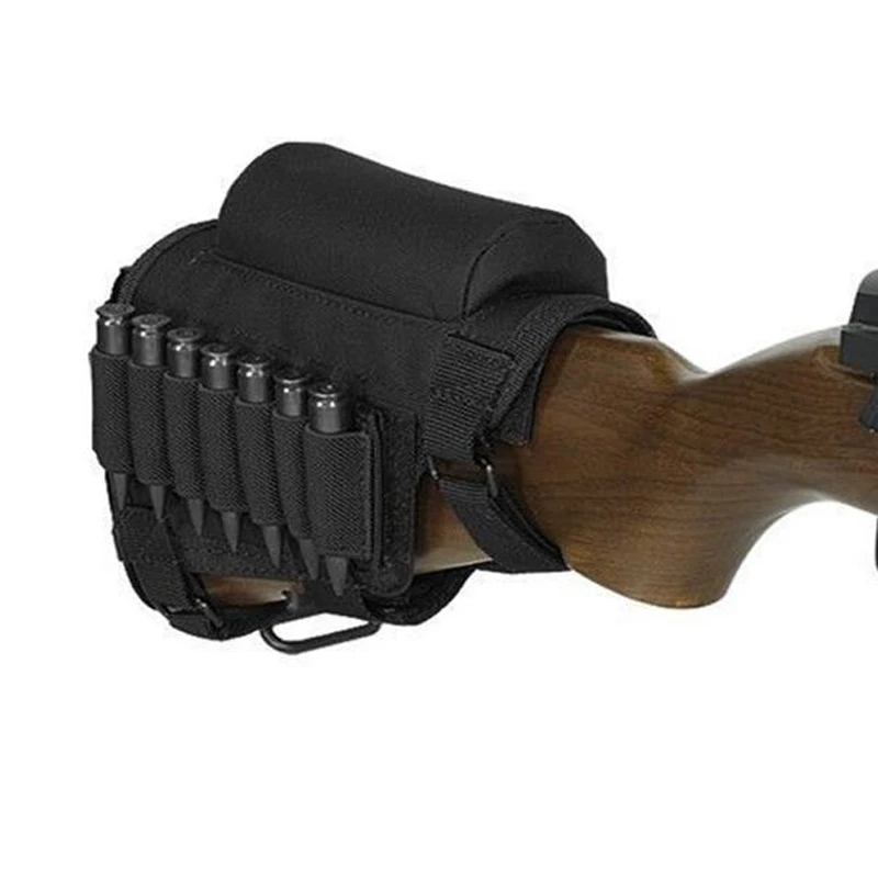 Nylon Tactical Nylon Buttstock Pouch Hunting Shooting Game Rifle Accessories Cheek Shell Cartridges Holder Carrier