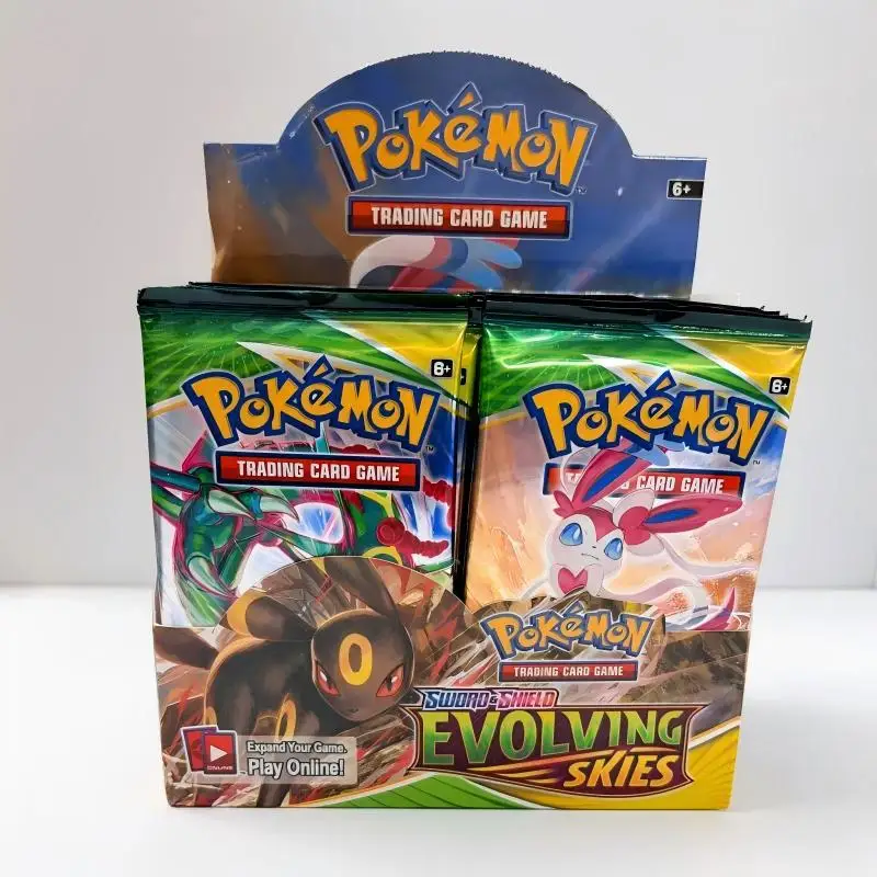 Pokemon TCG Evolving Skies Fusion Strike Booster Pack Versión en Inglés, Cartas Coleccionables, Caja Misteriosa Sorpresa, Regalo para Fans