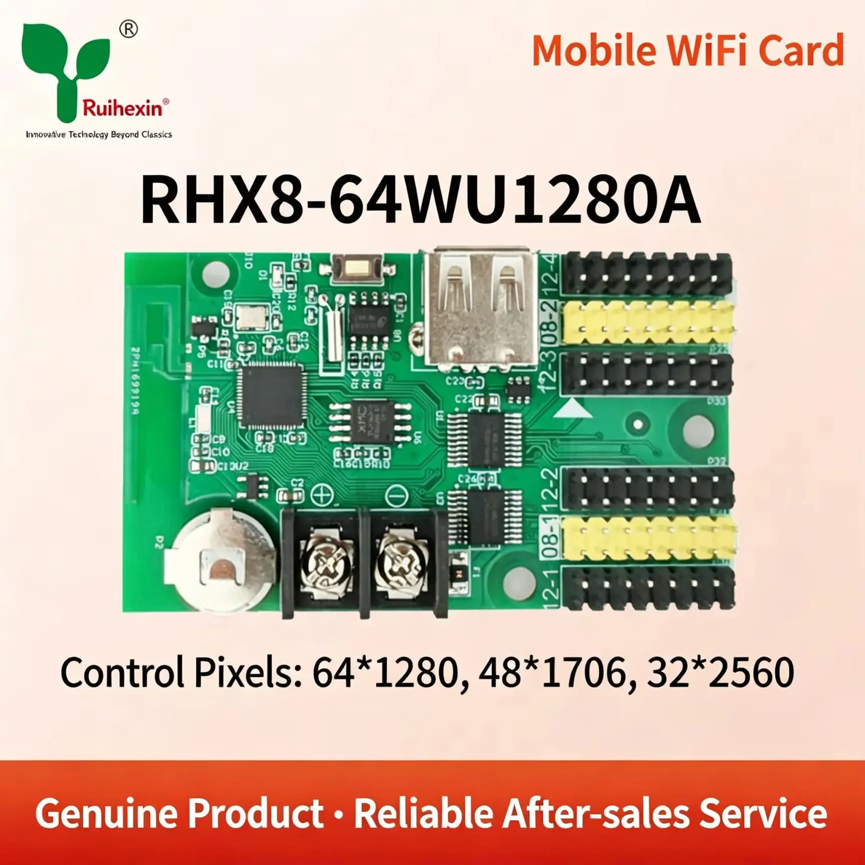 32W LED Controller Card Single Double Color Wireless Communication Scrolling Text Display for Advertising Sign Door Header