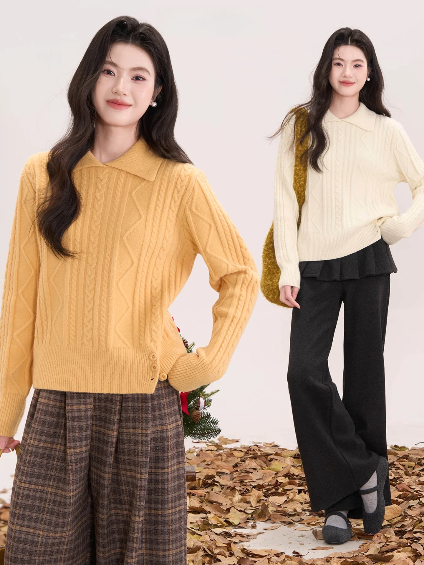 

Вязаный свитер с цветочным узором и воротником-стойкой, универсальный, повседневный, осенне-зимний, для женщин