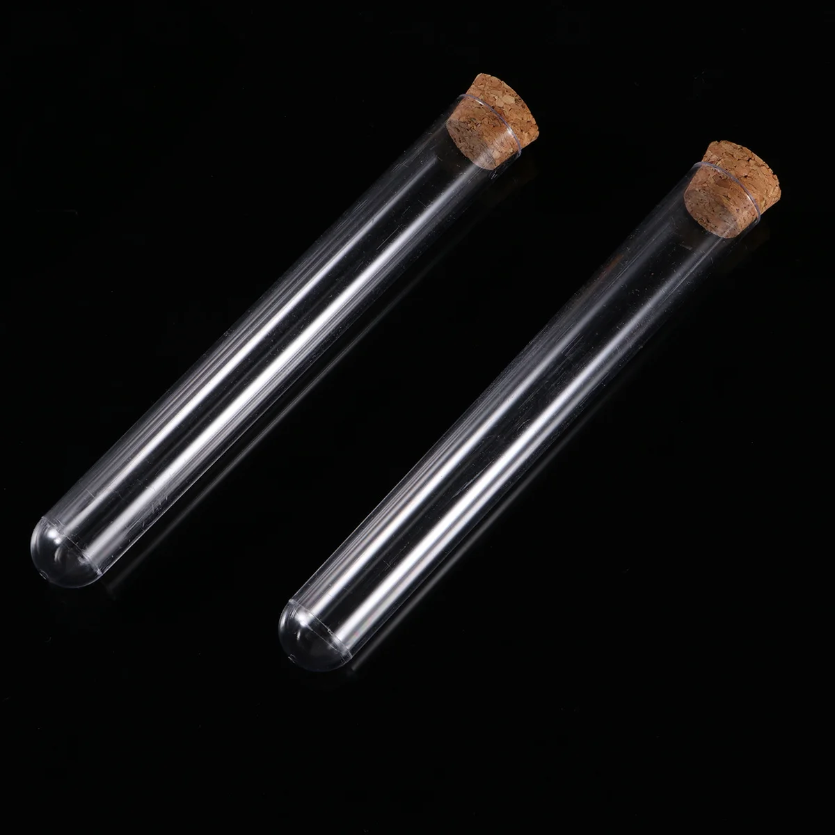 

12 pcs Plastic Test Tubes 20X150Mm Premium Leak-Proof With Wooden Caps Lotion Storage Travel Scientific Experiment
