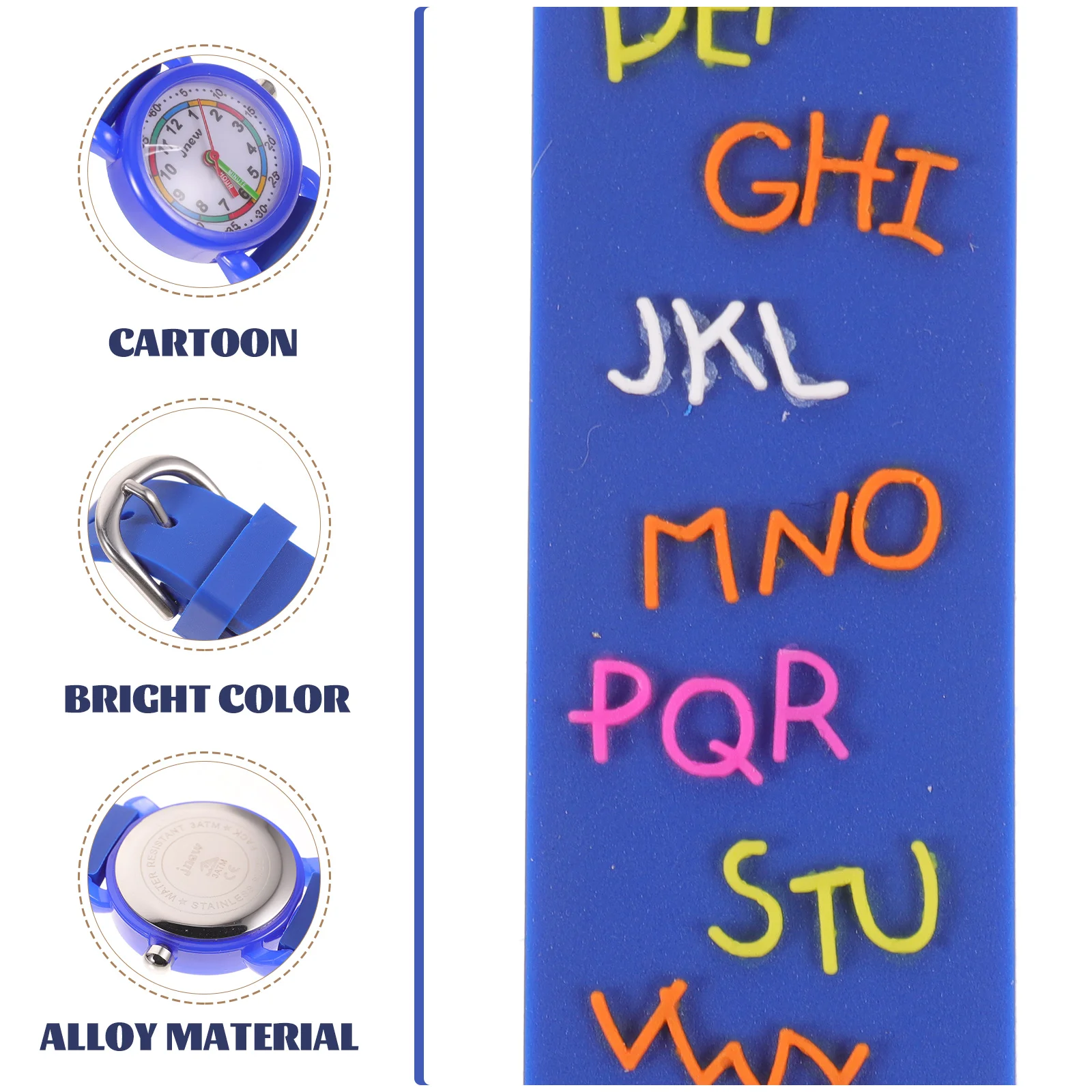 Cute Watch 3D Cartoon Alloy Strap Lightweight Wristwatch for Students Fun Time Learning Decorative