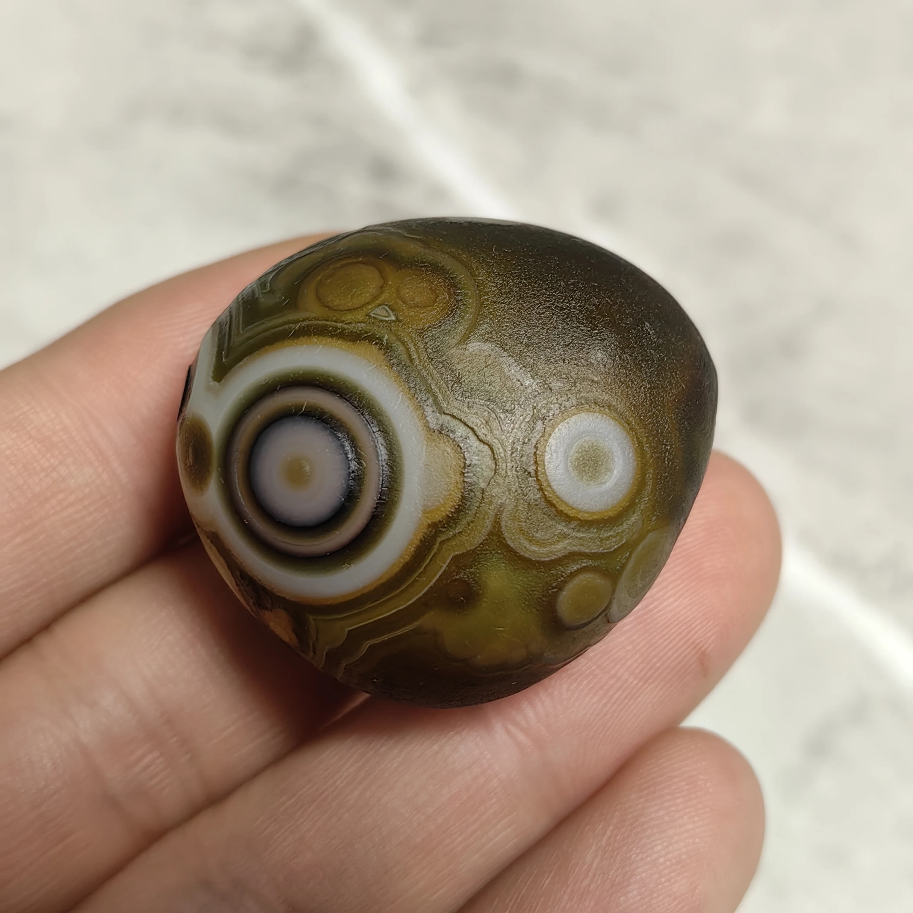 All-Natural Relief Sculpture Wishing Divine Eye Agate for Good Luck Attract Wealth Anti Evil DIY Jewelry Decoration Amulet