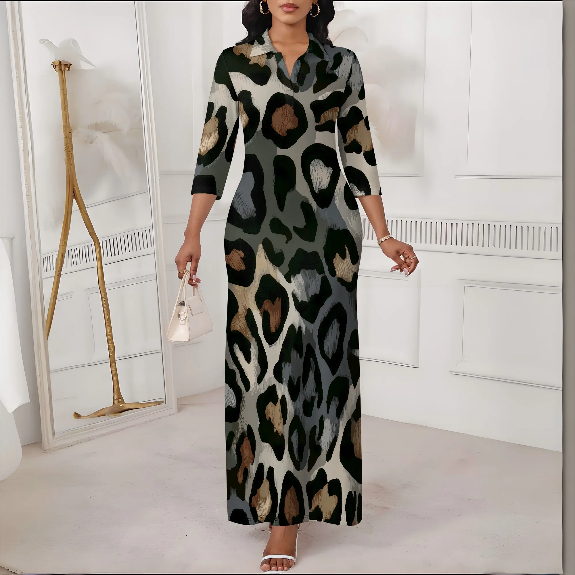 

Women's Fall Winter Dresses for Women 2025 Long Sleeve V Neck Work Outfits with Pockets