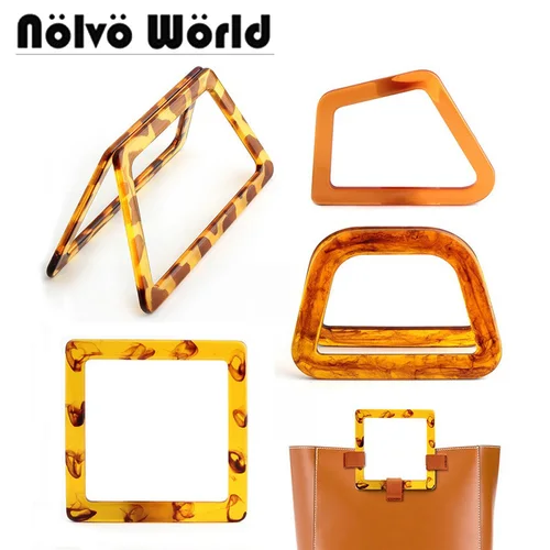 2/4/10 Uds. Asa de bolso acrílico ámbar, marco de bolso, soportes de costura, manijas para hacer bolsos, accesorios para bolsos hechos a mano DIY