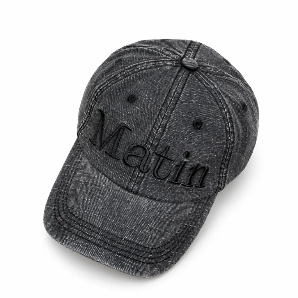MATIN KIM Vintage Washed Baseball Cap Women Men Embroidered Logo Cotton Adjustable Dad Hat Casual Outdoor Travel Streetwear