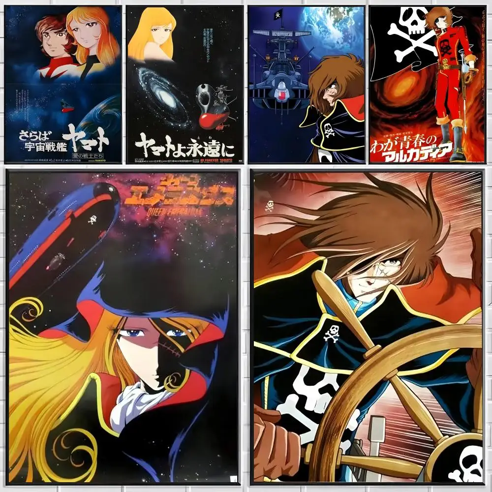 Anime Captain Harlock Poster Stylish Wall Art for Bedroom Living Room Bar Café Home Decor Gift