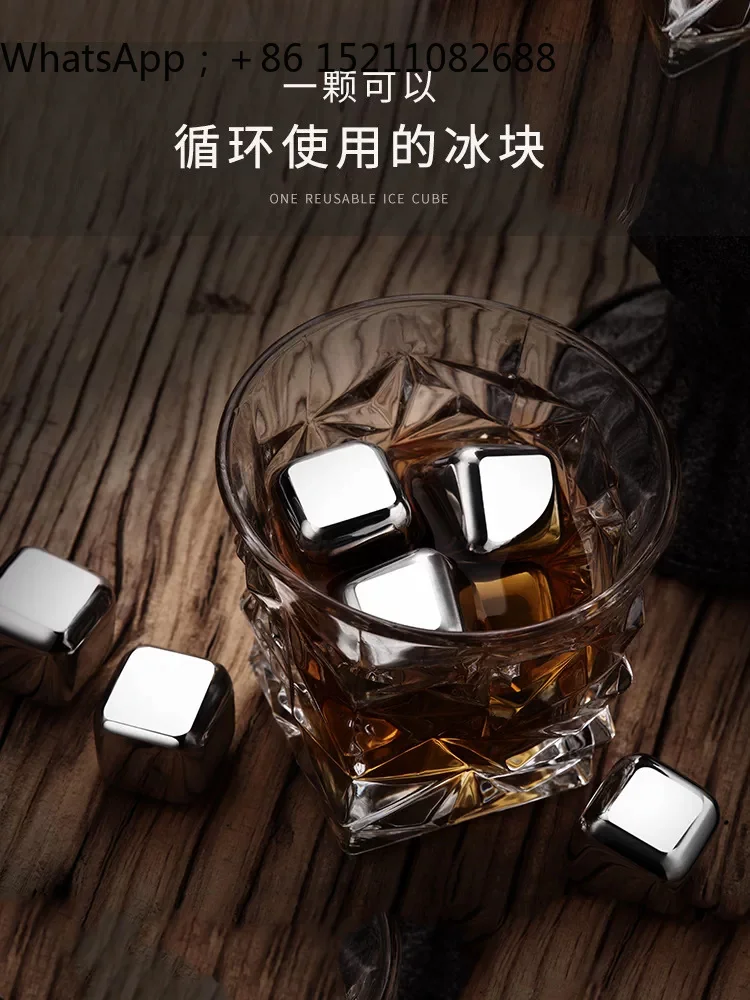 LLY stainless steel ice cubes hot-selling tartar quick-frozen whiskey non-chemical steel ice drink ice clip