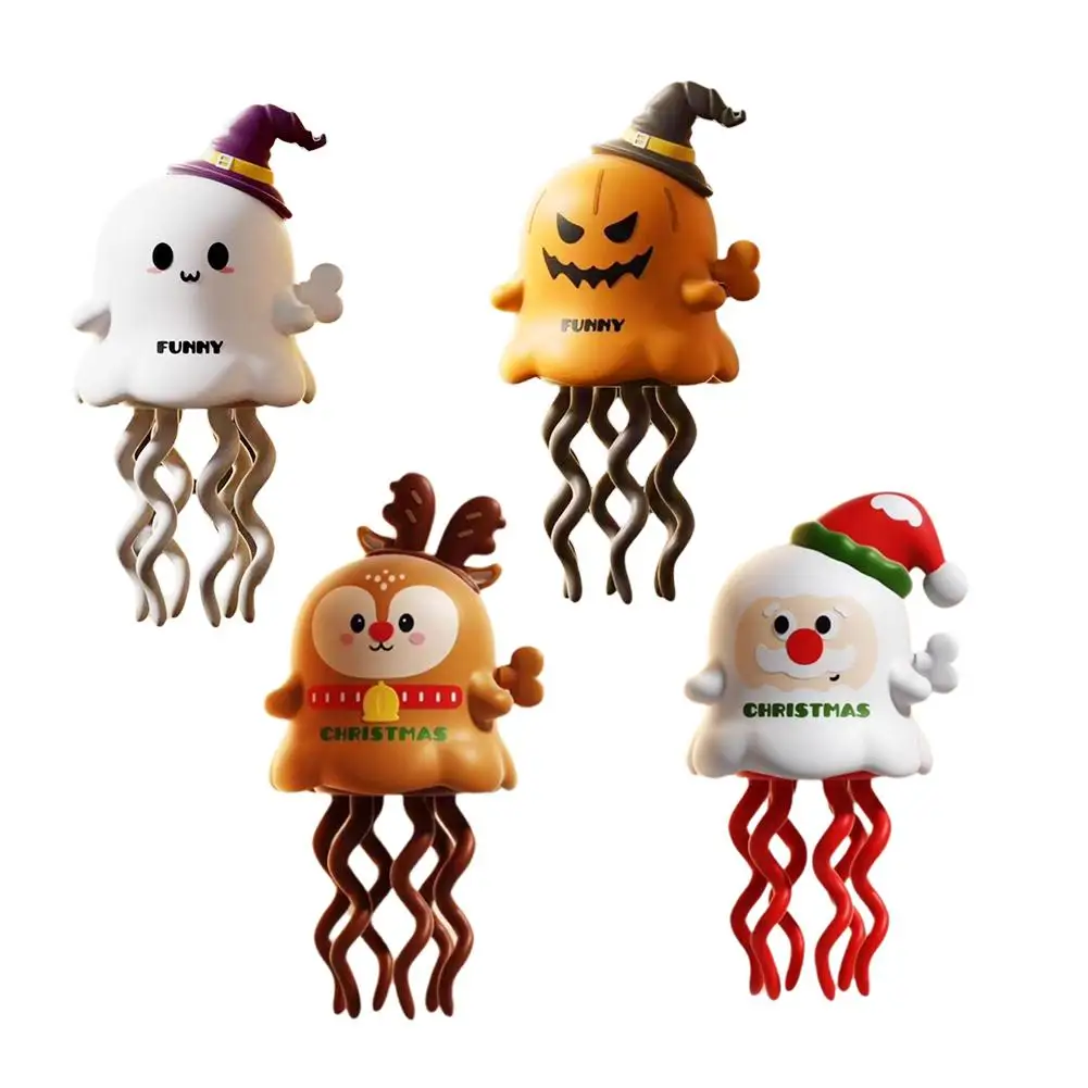 Halloween Christmas Mini Dancing Ghost Toy Wind Up Cute Pumpkin Elk Santa Claus Figure Party Decor Stress Relief for Kids
