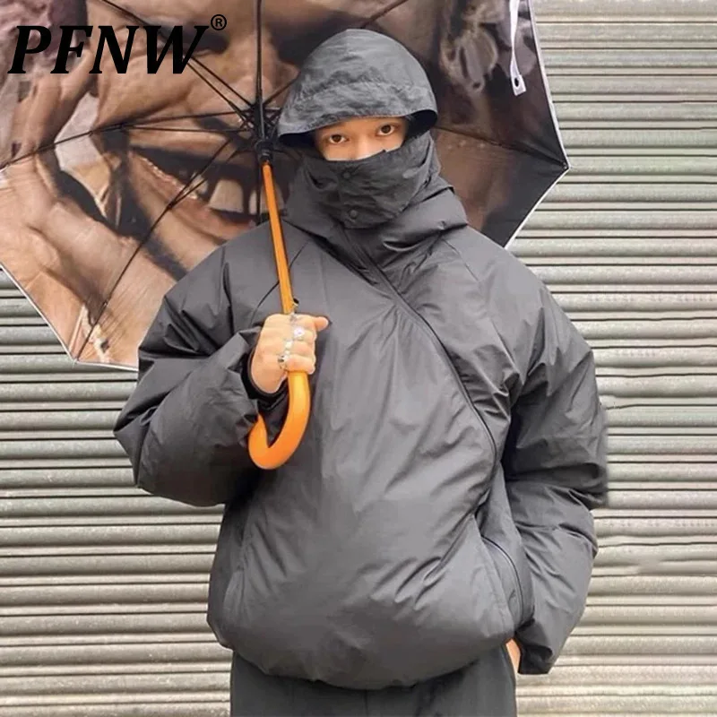 PFNW อเนกประสงค์ซิป Destruction Design Hooded JACKET ชายใหม่สีทึบ Niche Design หลวมเสื้อผู้ชายฤดูใบไม้ร่วง 28W4554