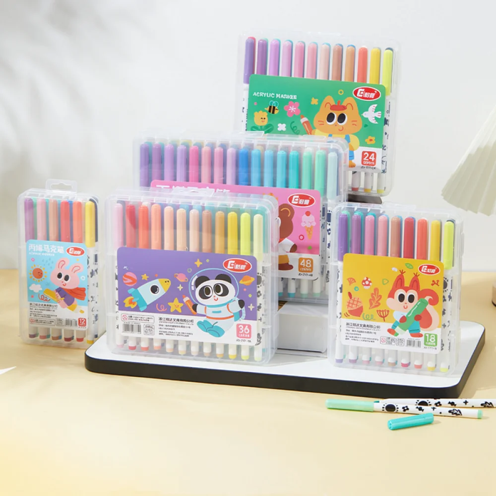 For For Chuchen Acrylic Paint Pens Set Multipurpose Art Markers Opaque Writing Pens Drawing Stationery Tools For Craft Projects