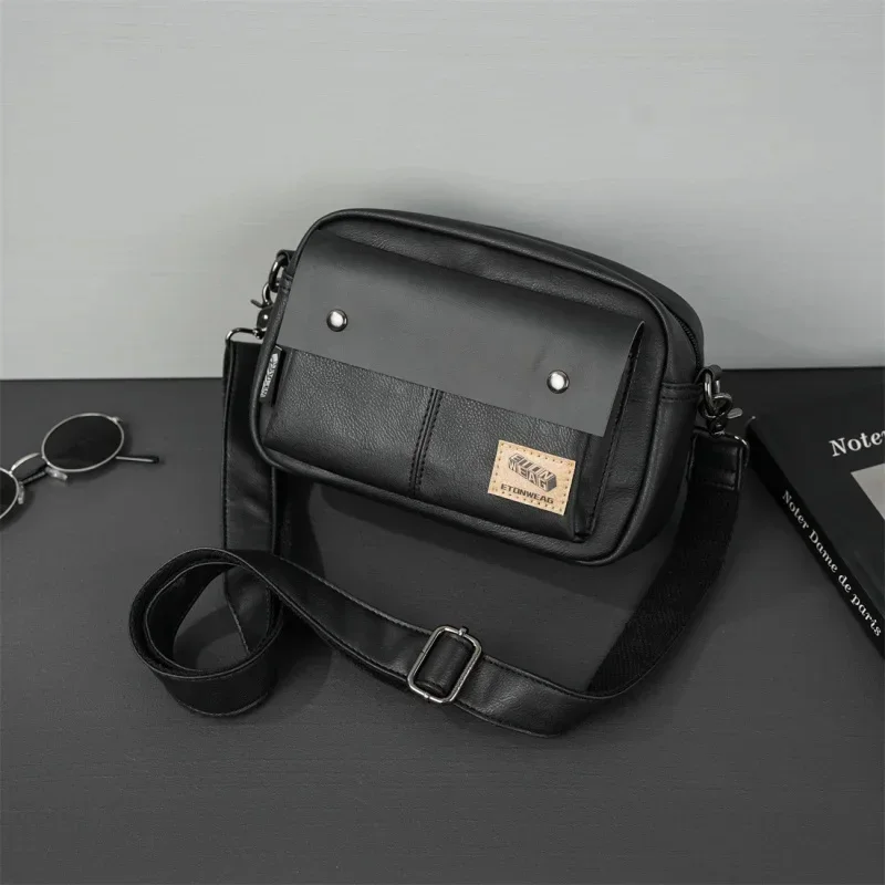 

Trendy Leather Men Messenger Bag Fashion Shoulder Crossbody s Casual Handbag Outdoor Small Male Square