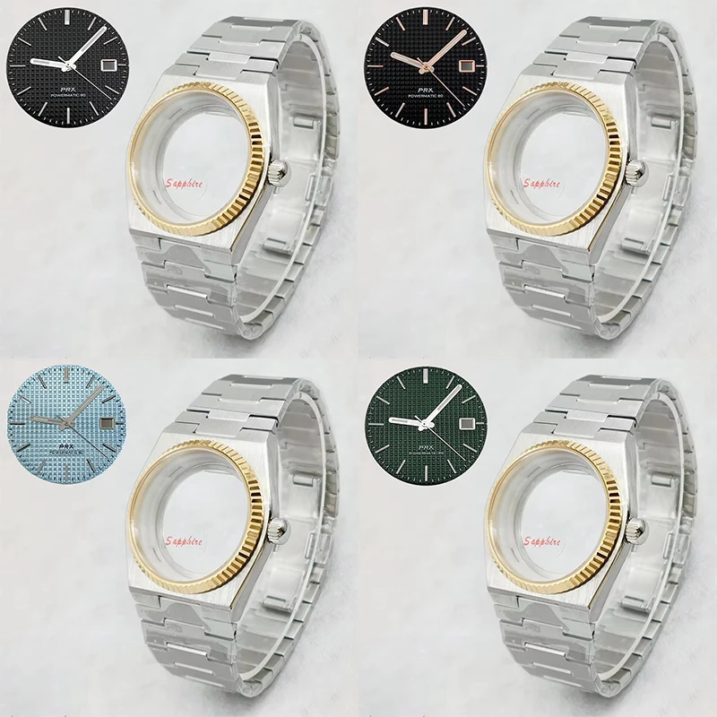 

NH35 Case PRX Super Player Case Sapphire Glass Fits NH35 4R35 NH36 4R36 NH38 Movement Transparent Back Cover PRX Men Watch Case