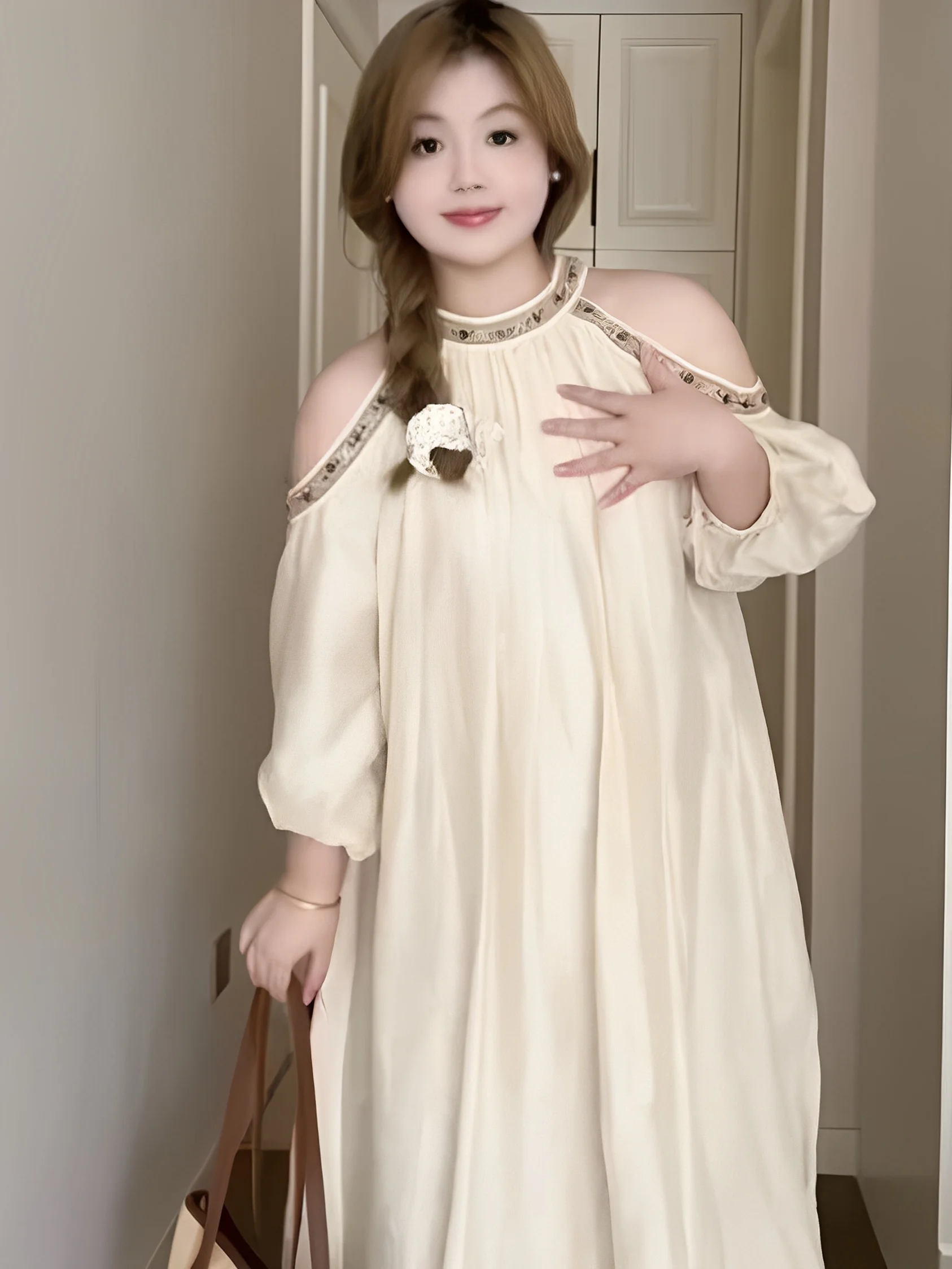 

plus Size Summer Casual Dr oulder Bared Loose A-Line Skirt Korean Sle Commute Wind Midi Dr for plus Size Women
