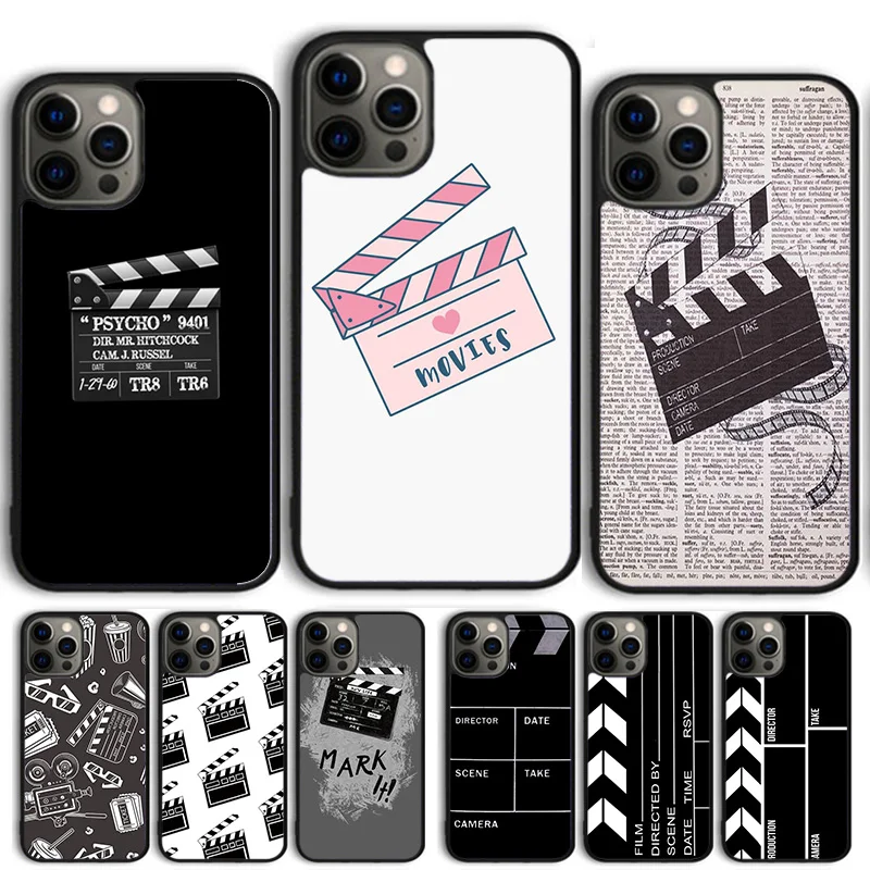 Film Movie Clapperboard Clapper Board Phone Case Cover For iPhone 15 16 14 13 12 Pro Max mini 11 Pro Max XS XR Plus