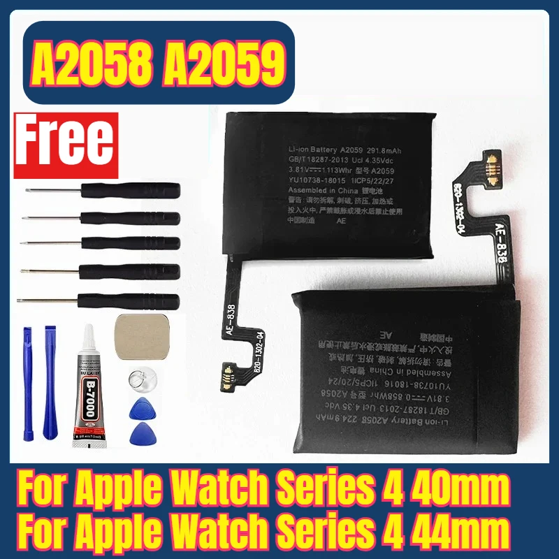 

A2058 A2059 Watches Batteries for Apple Watch Series 4 40mm for Apple Watch Series 4 44mm + Free Tools