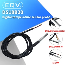 EQV 1PCS DS1820 Stainless steel package Waterproof DS18b20 temperature probe temperature sensor 18B20 For Arduino