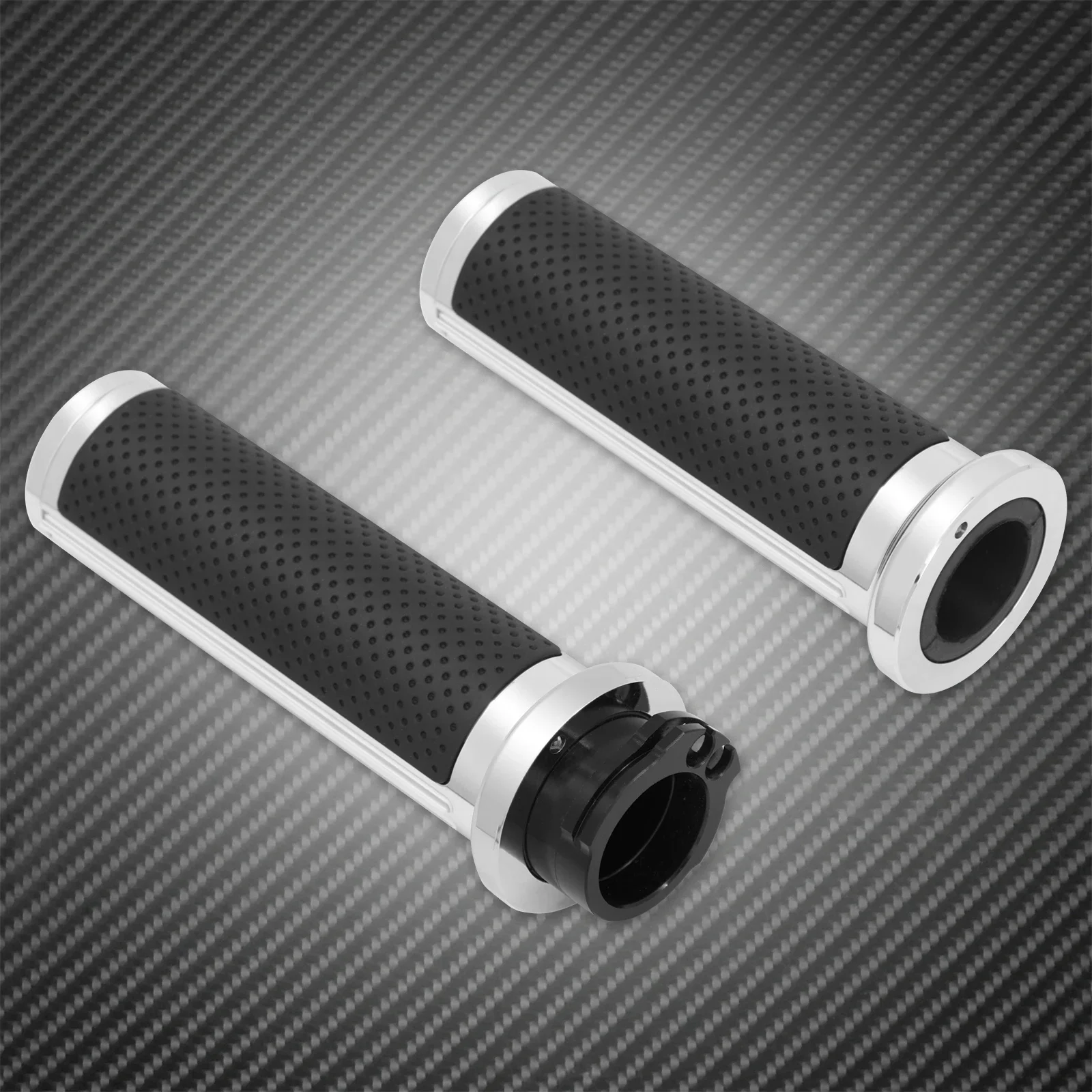 Motorcycle 1'' 25mm Handgrip Non Electronic Aluminum Handlebar Grips Chrome For Harley VRSC Sportster XL XR Dyna Softail 1996-Up