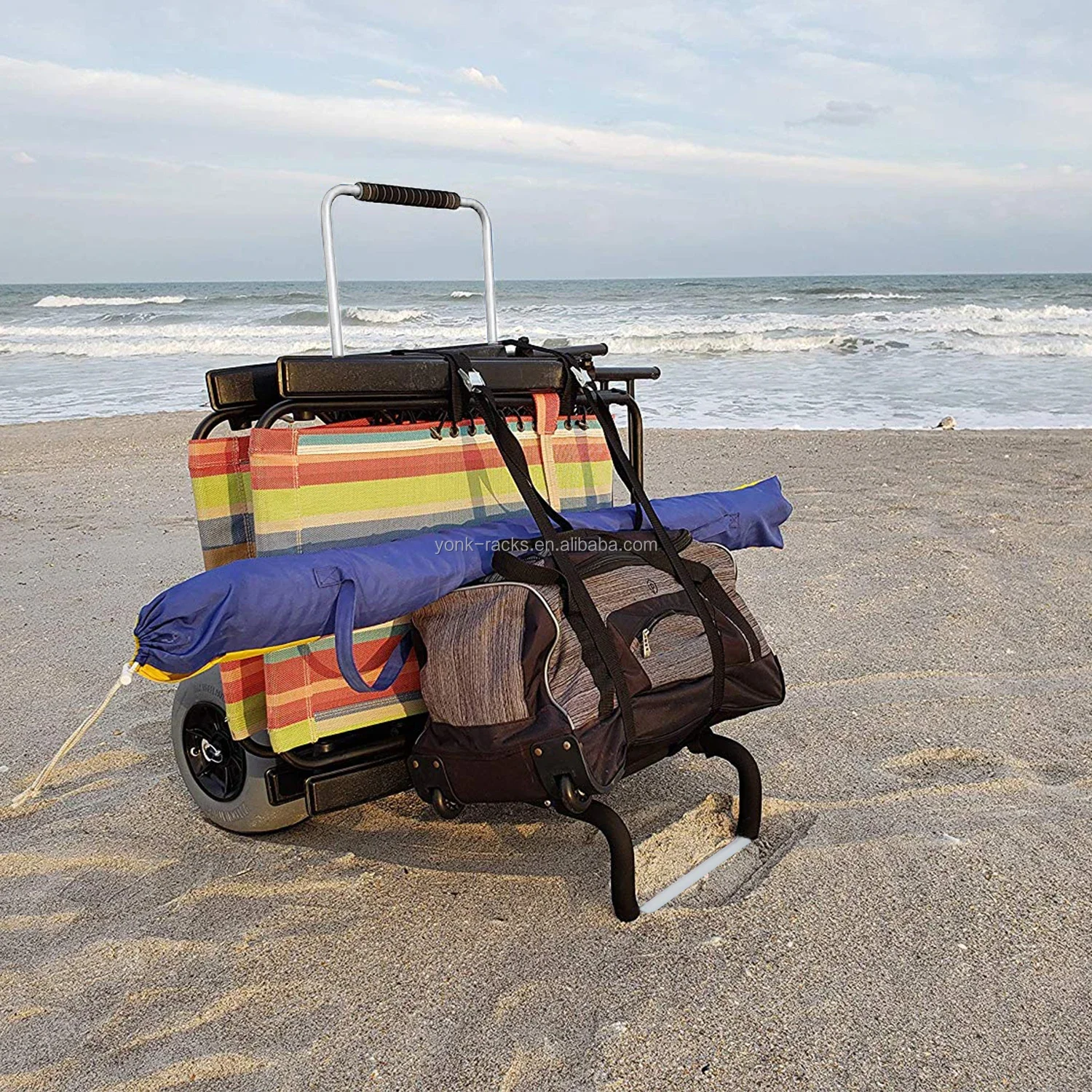 YONK-Carro de playa con plataforma y estructura plegable, carro de mano para ARENA, nuevo uso de herramientas