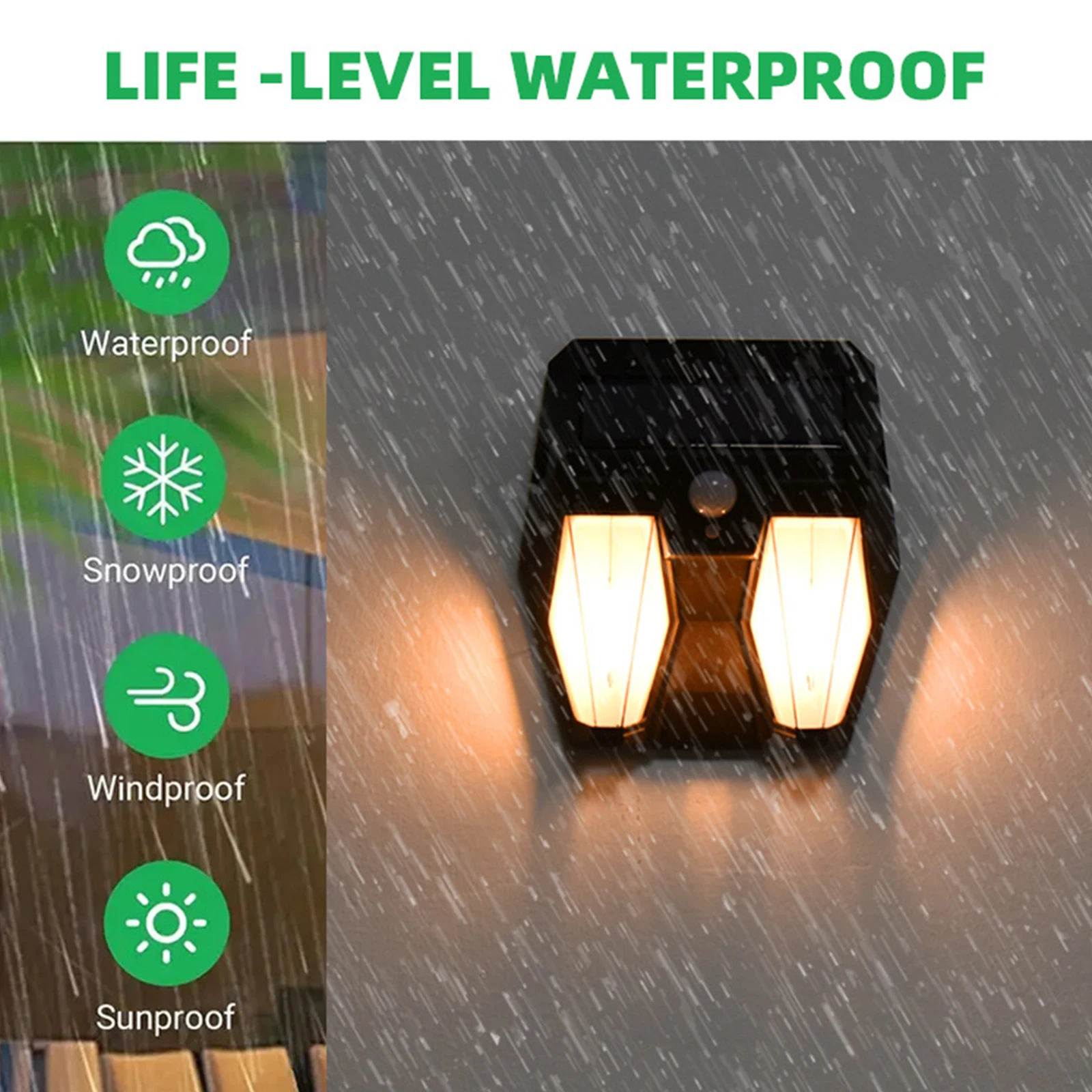 Solar Double-sided Lamp Waterproof Landscape Decorative Light Human Body Induction Wall light TY13602