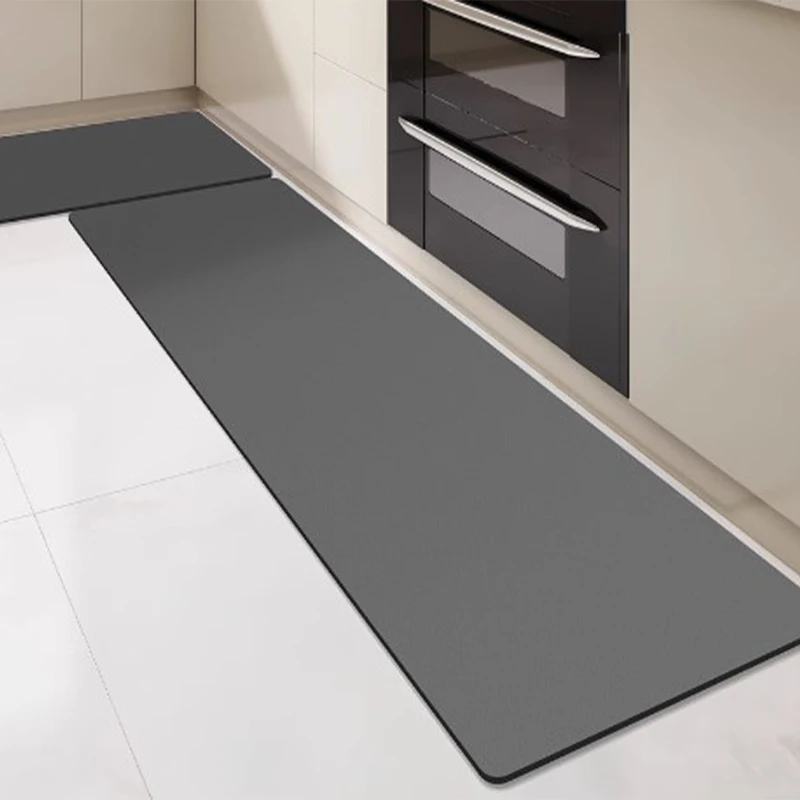 

Kitchen Floor Mat Waterproof Oil-proof Carpet Pvc Leather Non-slip Foot Mats Long Strip Solid Color Home Decorative Rug Alfombra